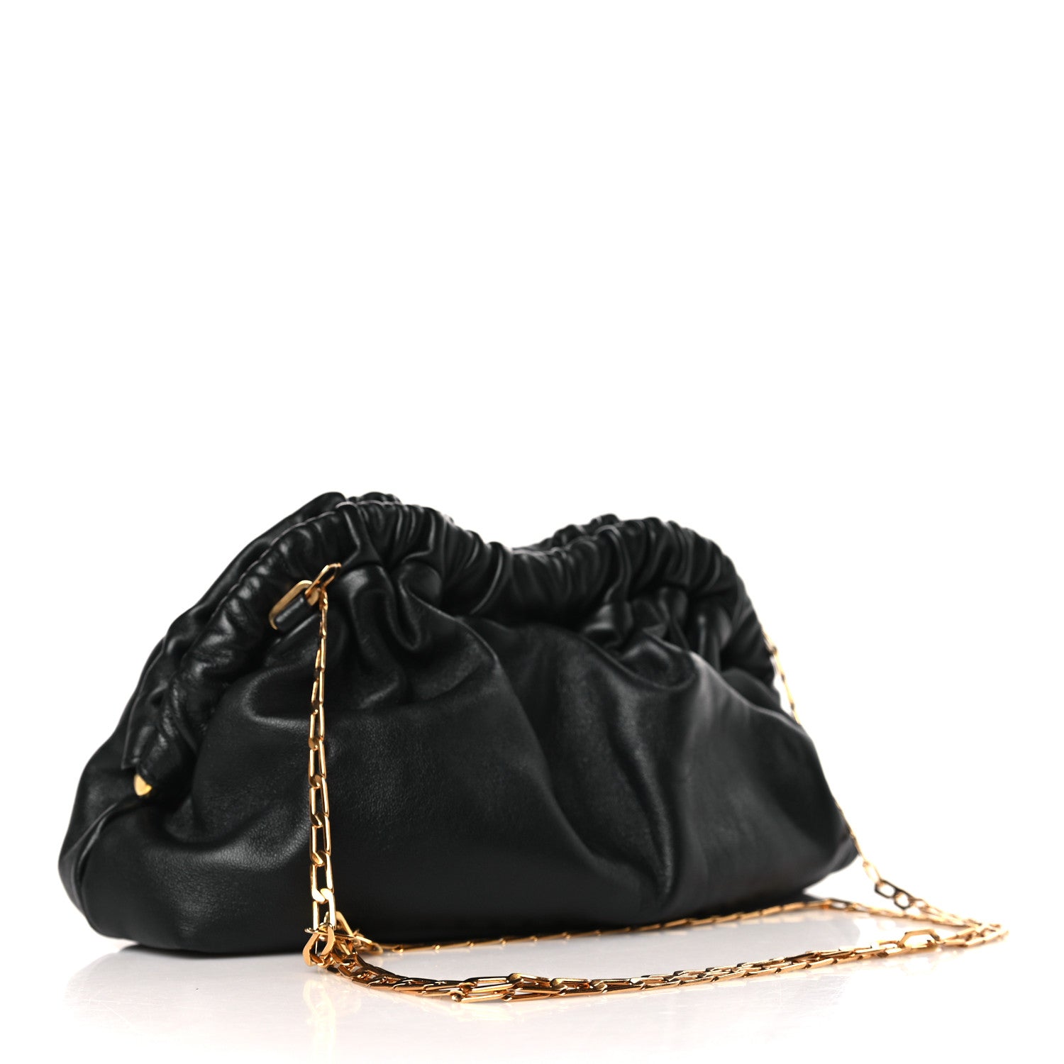 Mansur Gavriel Lambskin Mini Cloud Chain Clutch Black 2 of 7