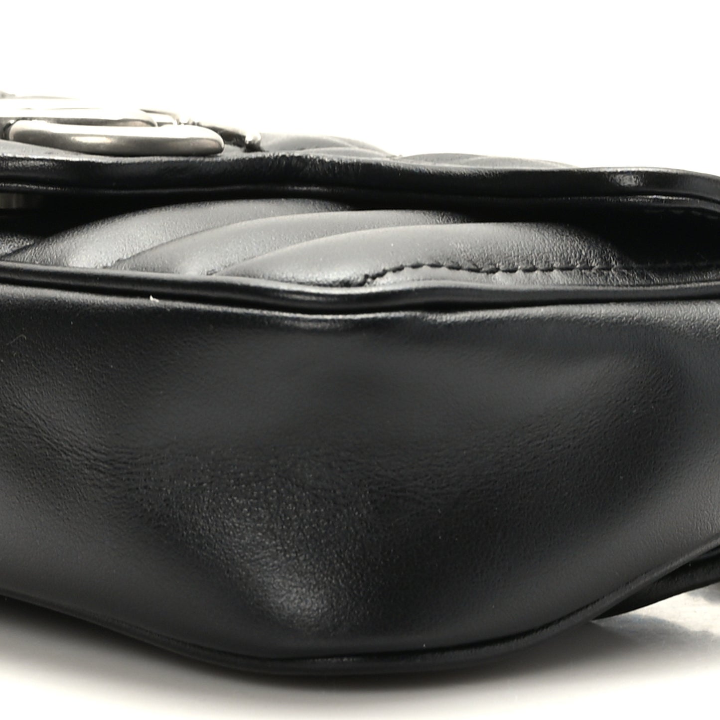 Calfskin Matelasse Aria Super Mini GG Marmont Shoulder Bag Black