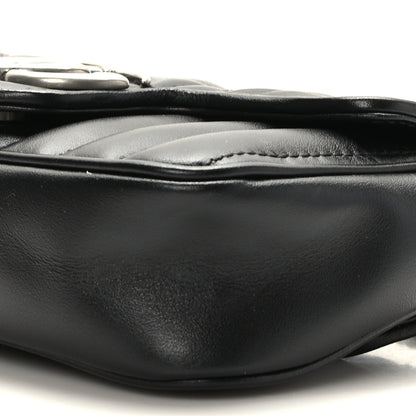 Gucci Calfskin Matelasse Aria Super Mini GG Marmont Shoulder Bag Black 9 of 9