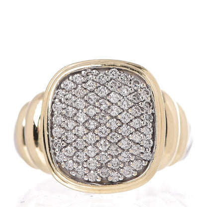 David Yurman Sterling Silver 18K Yellow Gold Diamond Noblesse Ring 52 6 1 of 7