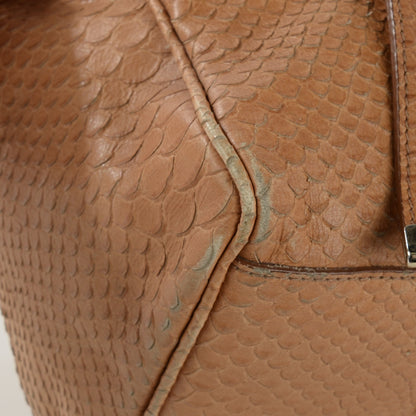 Mulberry Silky Calfskin Snake Print Oversized Alexa Deer Brown 9 of 9