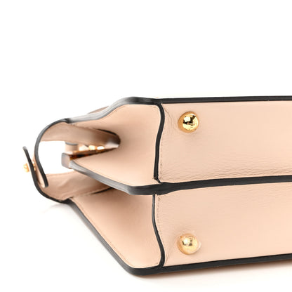 Fendi Vitello Seta Shiny Nappa Plexiglass Small Peekaboo I SEE U Satchel Poudre 8 of 10