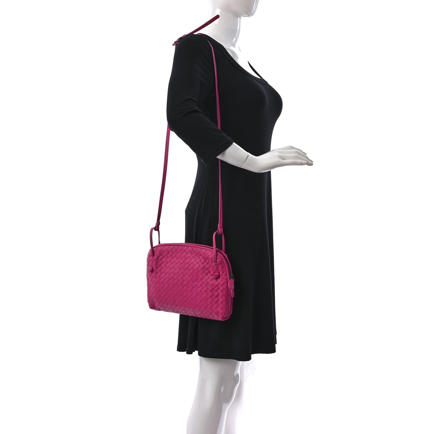 Nappa Intrecciato Nodini Bag Rosa Shock