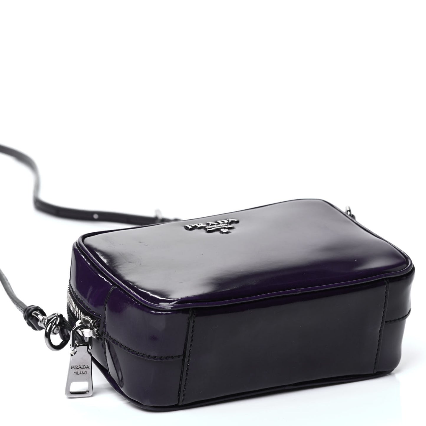 Spazzolato Mini Camera Crossbody Bag Viola