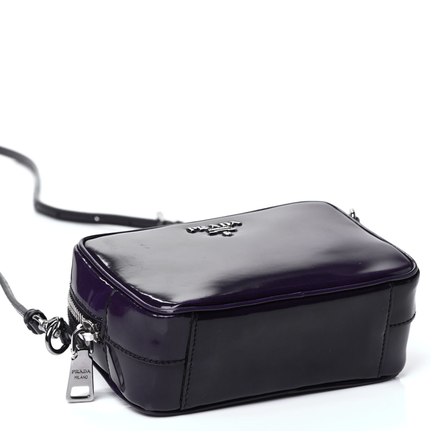 Prada Spazzolato Mini Camera Crossbody Bag Viola 3 of 4