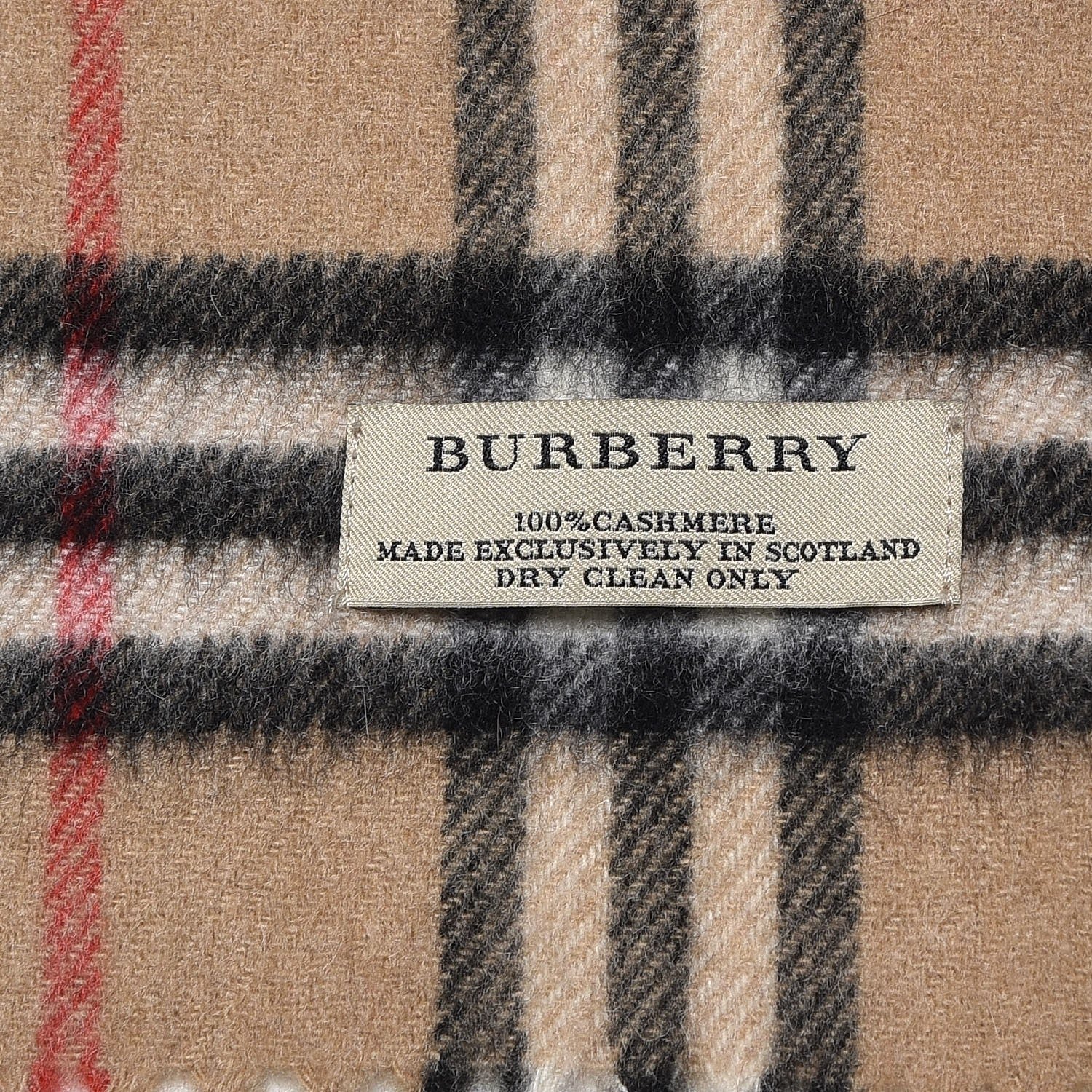 Burberry Cashmere House Check Fringe Scarf Camel 4 of 4