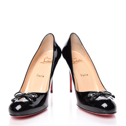 Christian Louboutin Patent Kid Baronessa 100 Pumps 38 Black 5 of 12