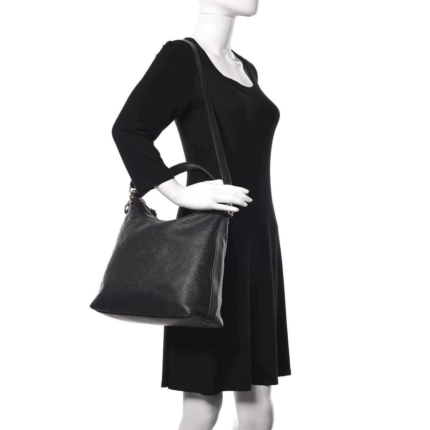 Guccissima Small Miss GG Hobo Black