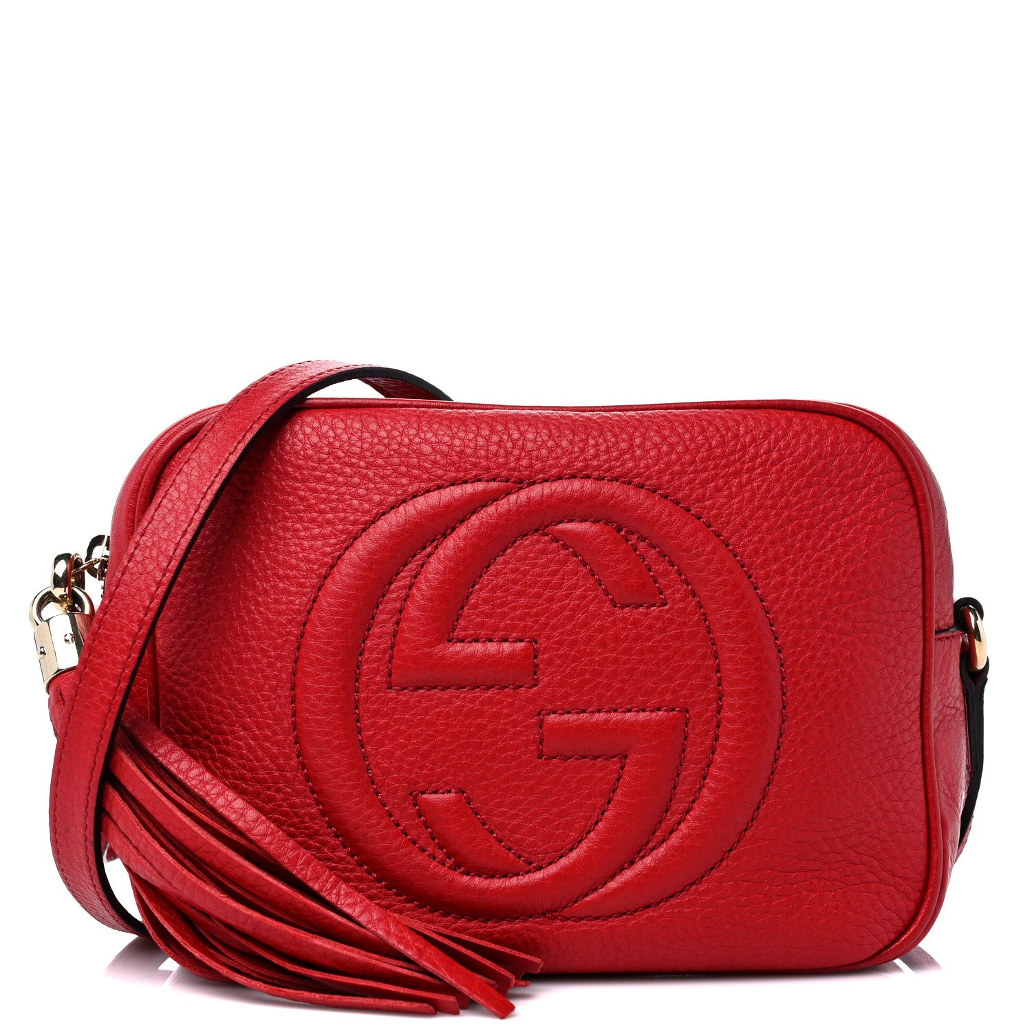 Gucci Pebbled Calfskin Small Soho Disco Bag Tabasco Red 1 of 12