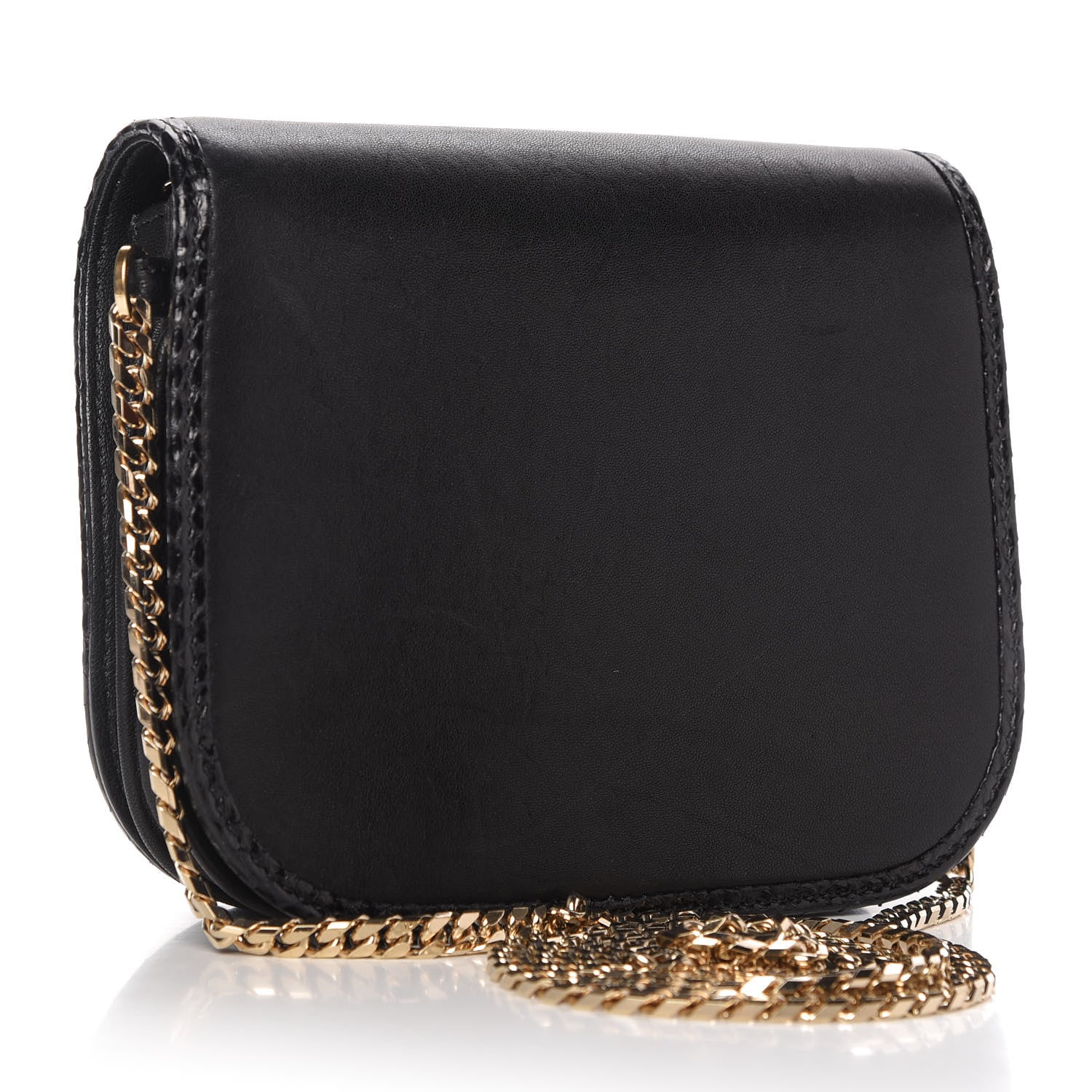 Jimmy Choo Lambskin Elaphe Zadie Flap Bag Black 3 of 10