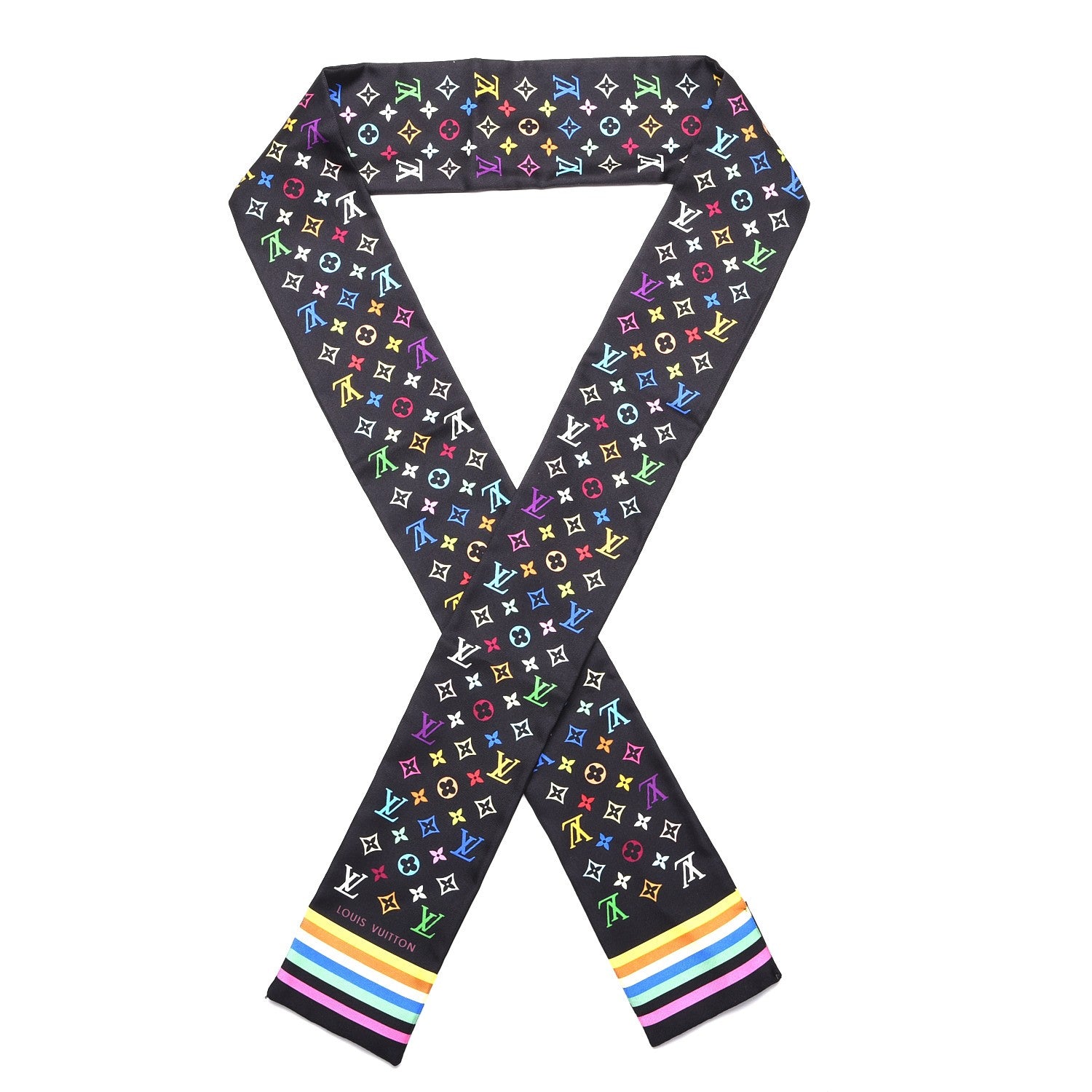 Louis Vuitton Silk Monogram Multicolor Bandeau Black 1 of 4