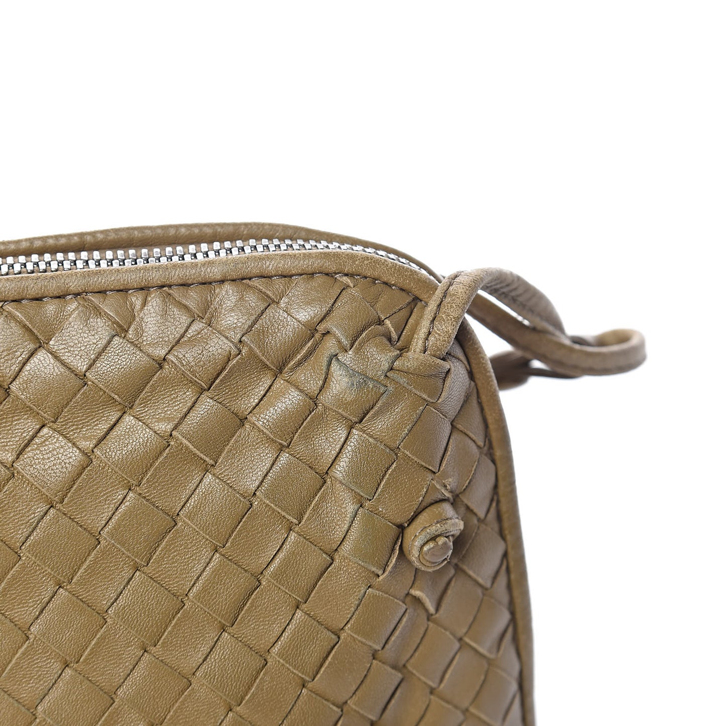 Nappa Intrecciato Nodini Crossbody Messenger Green