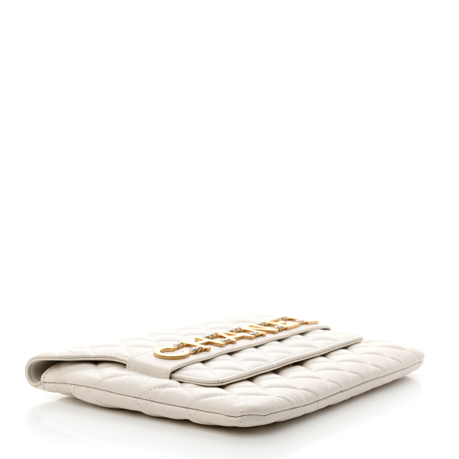 Chanel Calfskin Quilted Logo Flap Case White 4 of 11