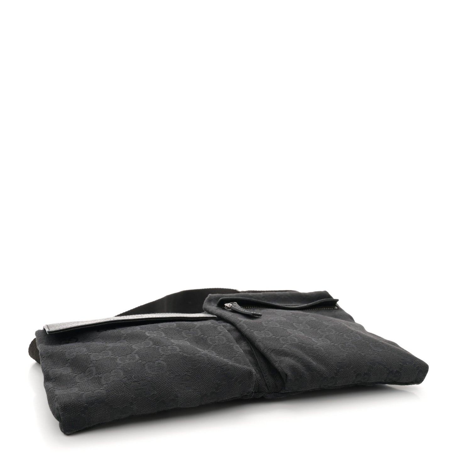 GG Monogram Double Pocket Belt Bag Black