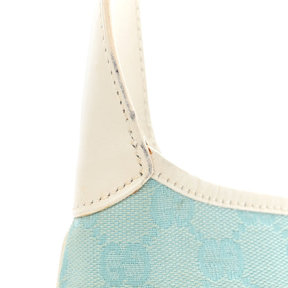 Gucci Monogram Lobster Clasp Jackie O Hobo Blue White 14 of 16
