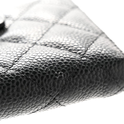 Chanel Caviar Quilted Compact French Flap Wallet Black 14 of 15