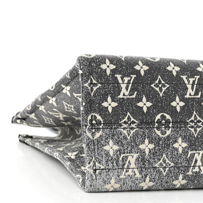 Louis Vuitton Monogram Jacquard Denim Onthego MM Black 7 of 9
