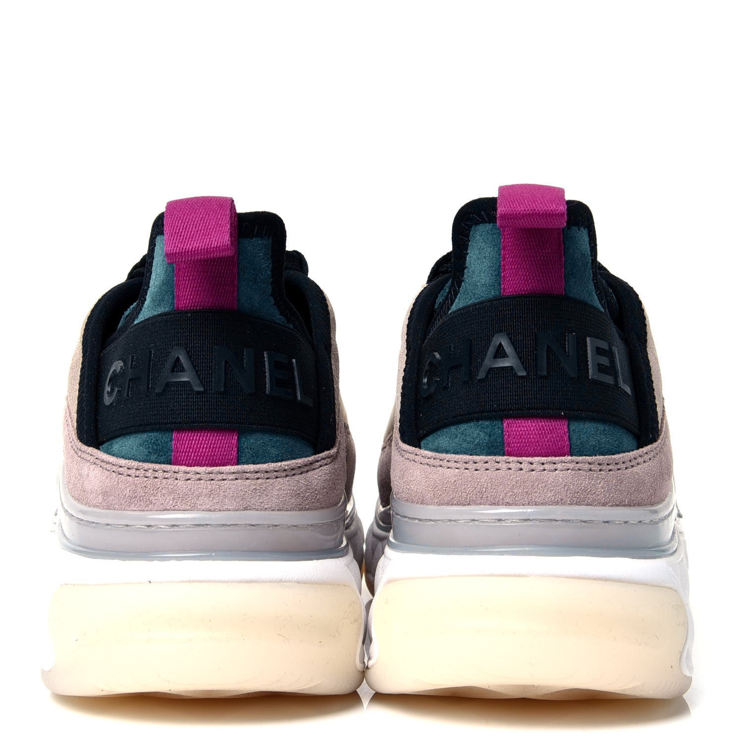 Chanel Suede Calfskin Nylon Grosgrain CC Sneakers 36 Beige Pink 6 of 10