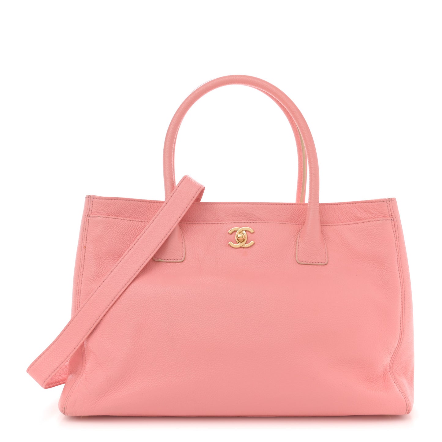 Calfskin Cerf Executive Shopper Tote Pink