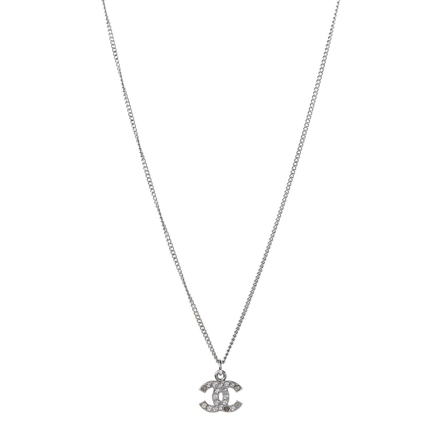Crystal Timeless CC Necklace Silver