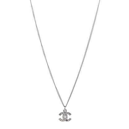Chanel Crystal Timeless CC Necklace Silver 1 of 6