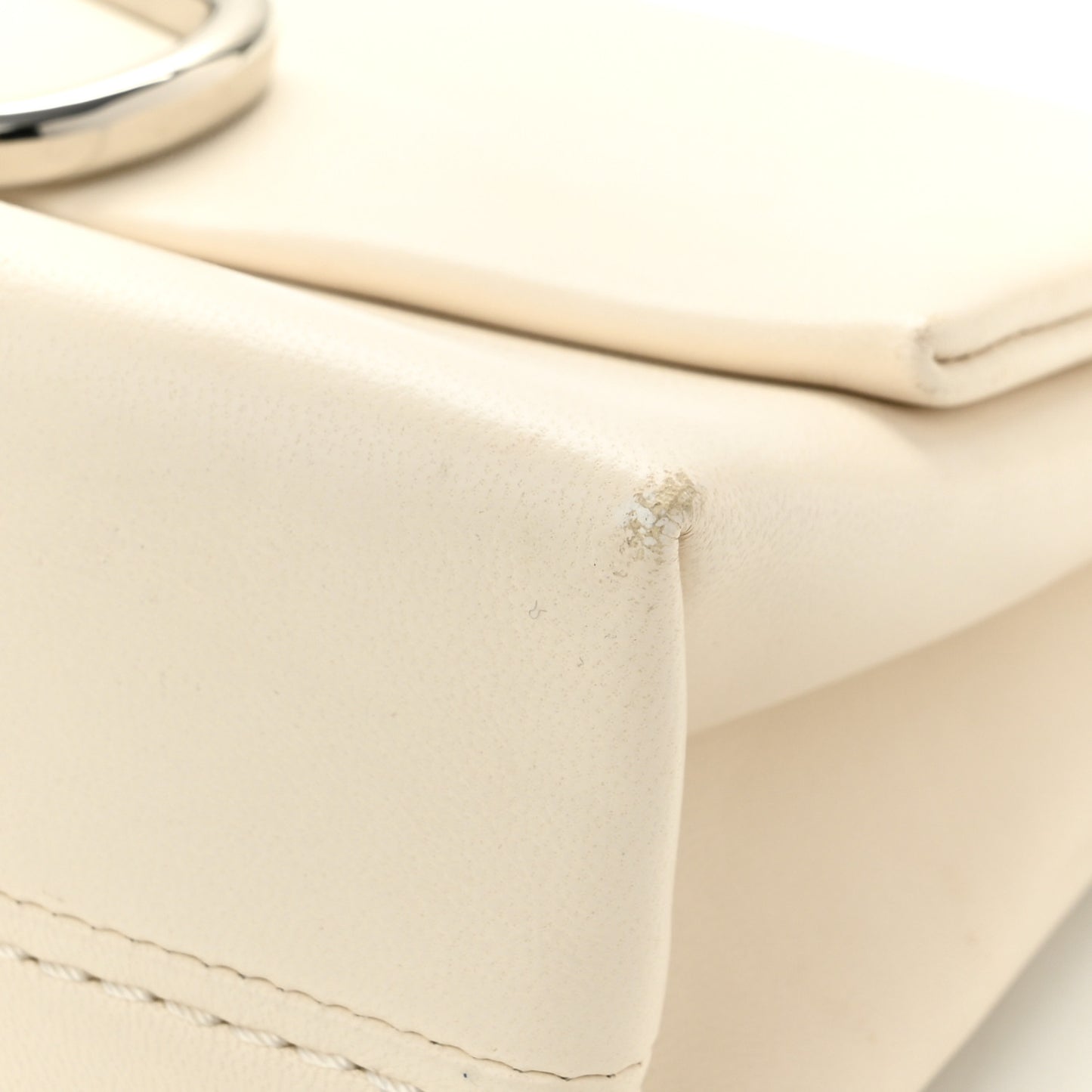 Calfskin Alix Soft Flap Clutch White