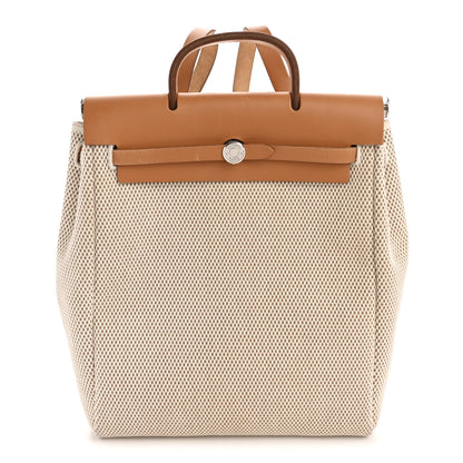 Hermes Vache Hunter Criss Viking Herbag a Dos Retourne Backpack Ecru Beige Naturel 1 of 12
