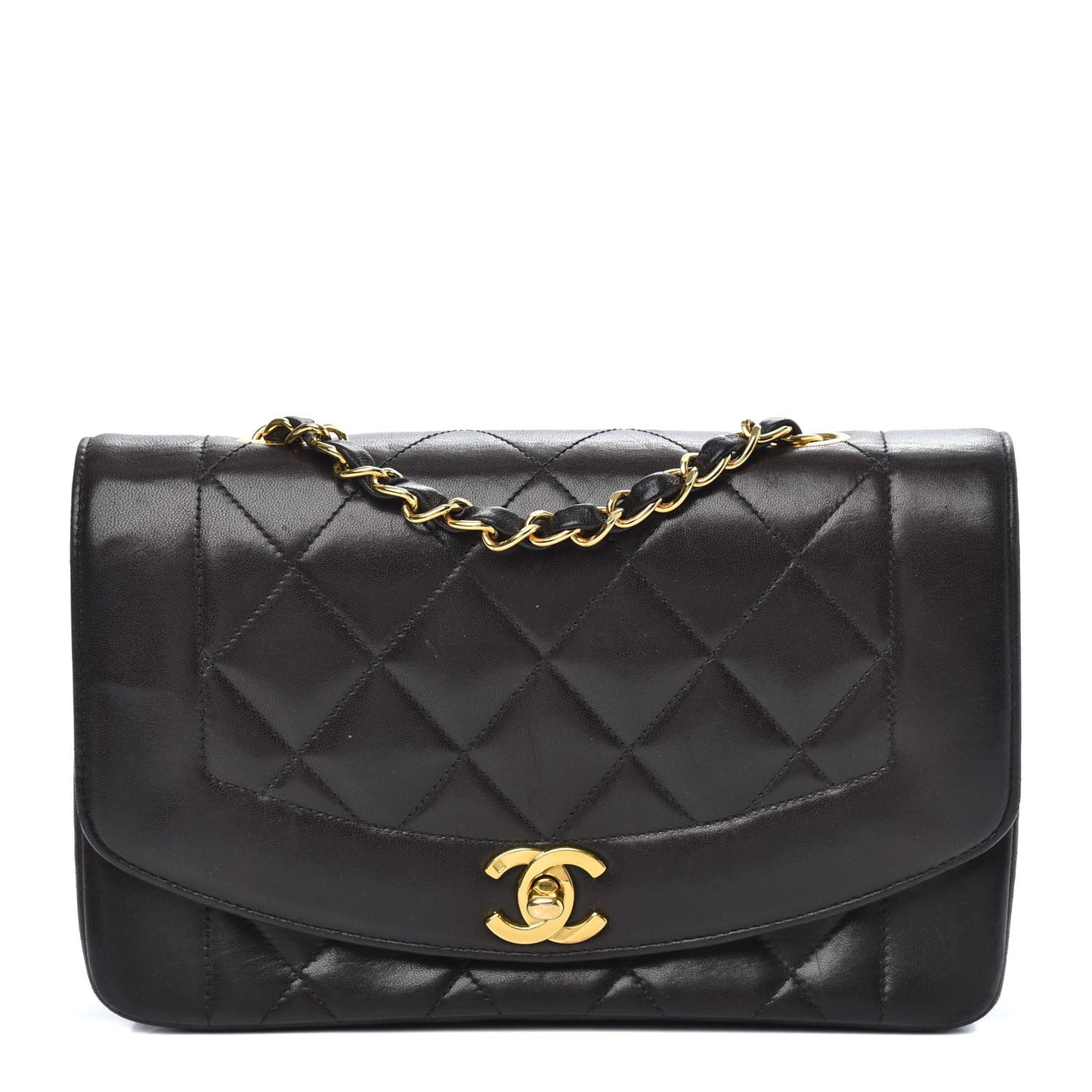 Lambskin Quilted Small Single Flap Black