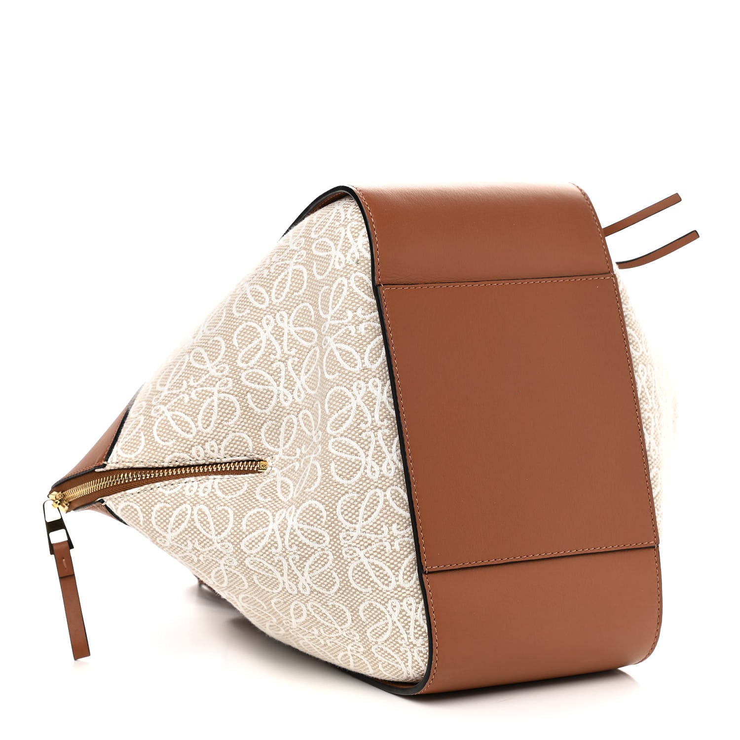 Loewe Calfskin Canvas Anagram Small Hammock Shoulder Bag Ecru Tan 4 of 10