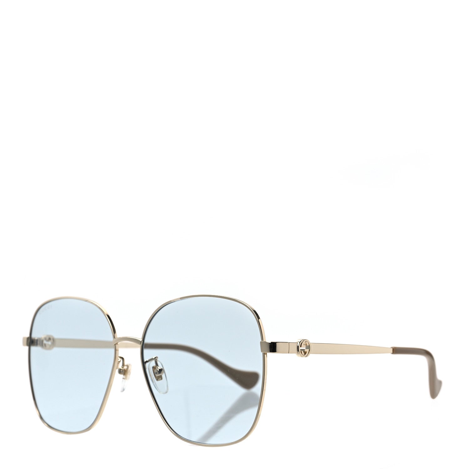 Gucci Metal Round Sunglasses GG1089SA Gold 1 of 7