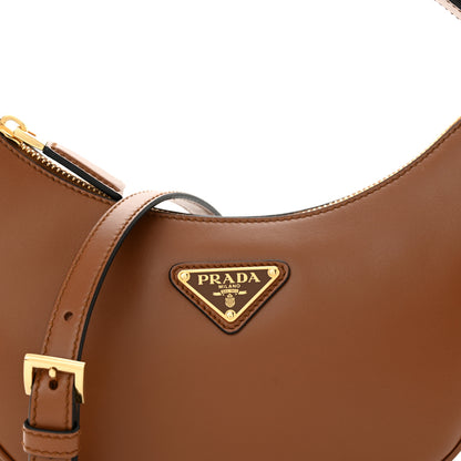 Prada Soft Calfskin Arque Shoulder Bag Cognac 8 of 10
