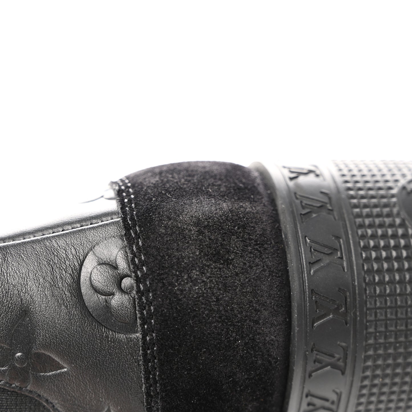 LOUIS VUITTON Suede Laureate Platform Chelsea Boot 37.5 Black