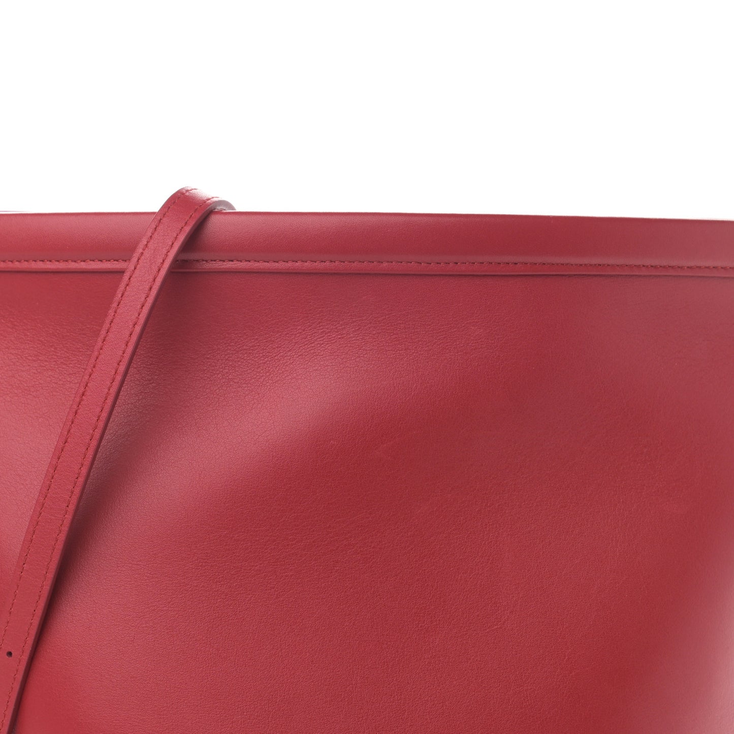 Smooth Calfskin Clasp Bucket Bag Red