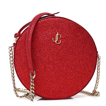 Jimmy Choo Glitter Round Crossbody Red 1 of 7