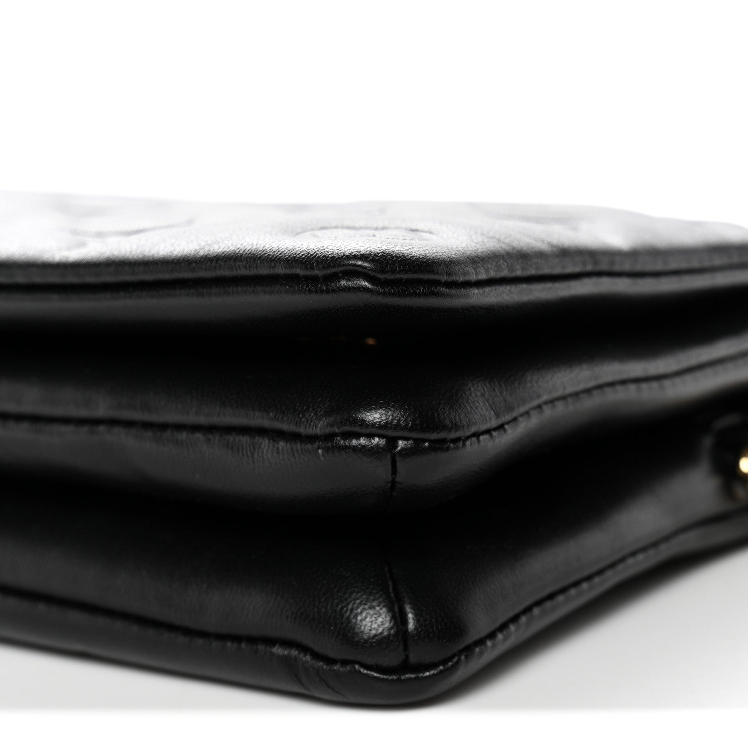 Louis Vuitton Lambskin Embossed Monogram Pochette Coussin Black 9 of 10