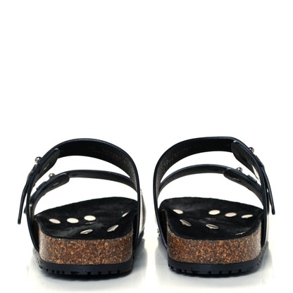 Saint Laurent Calfskin Mens Jimmy Cross Slides 44 Black 6 of 11