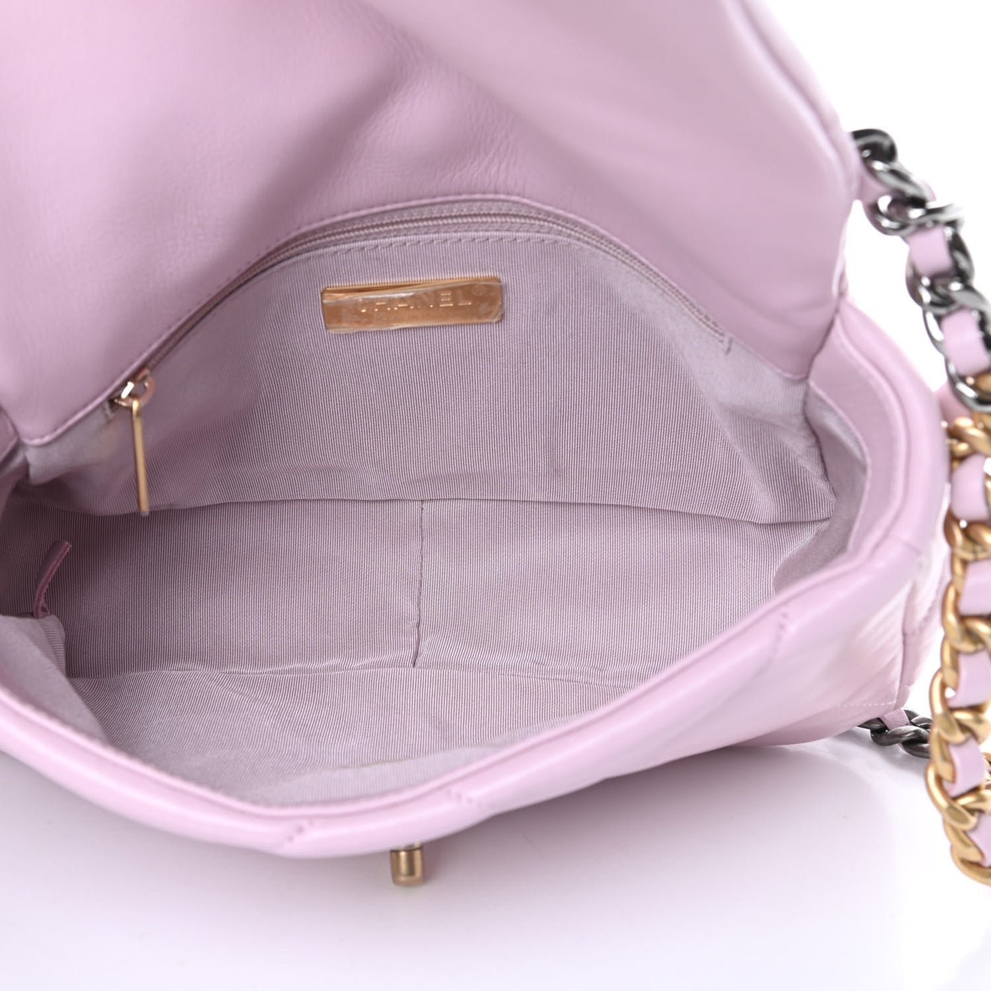 Lambskin Quilted Medium Chanel 19 Flap Light Pink