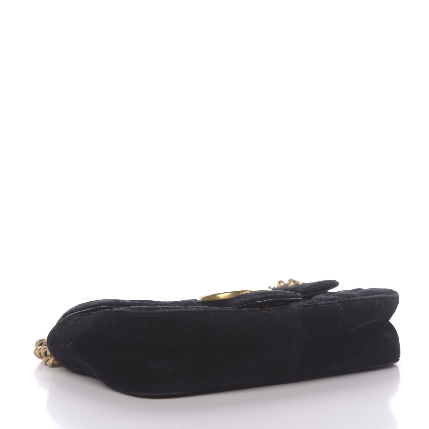 Gucci Velvet Matelasse Mini GG Marmont Shoulder Bag Black 5 of 14