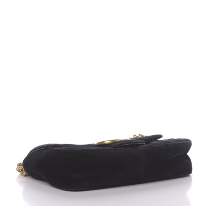 Gucci Velvet Matelasse Mini GG Marmont Shoulder Bag Black 5 of 14