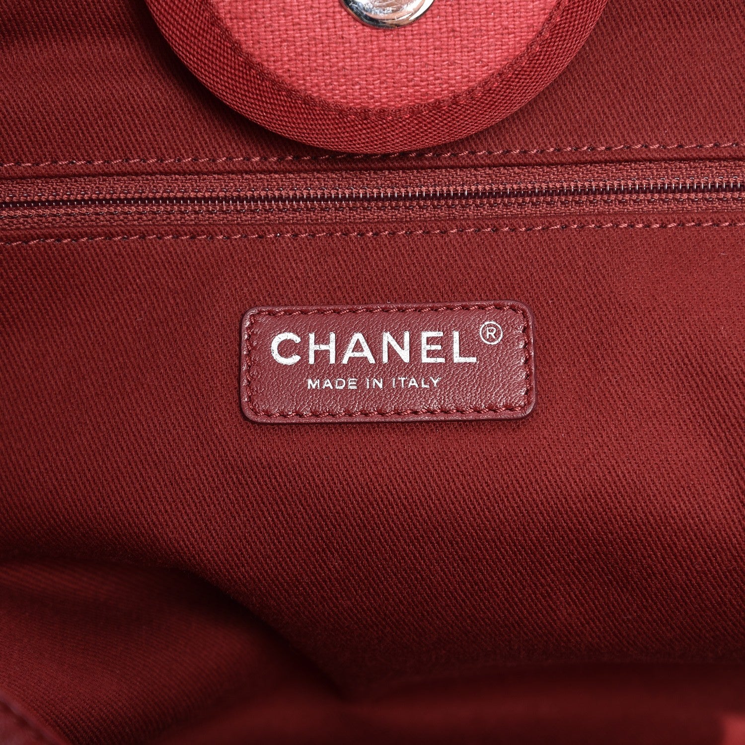 Chanel Canvas Large Deauville Tote Red 6 of 10