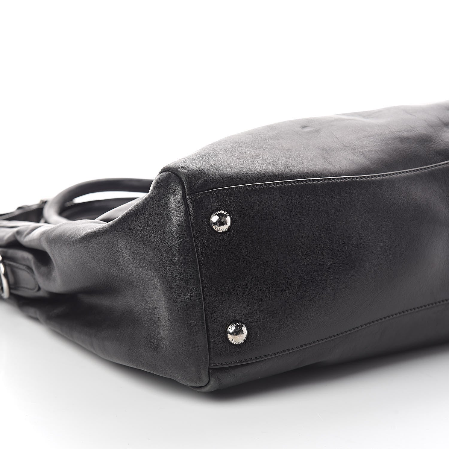 Prada Soft Calfskin Shoulder Bag Black 8 of 9