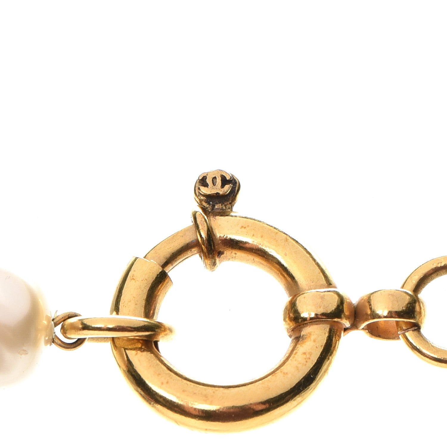 Chanel CC Pearl Necklace Gold 5 of 6
