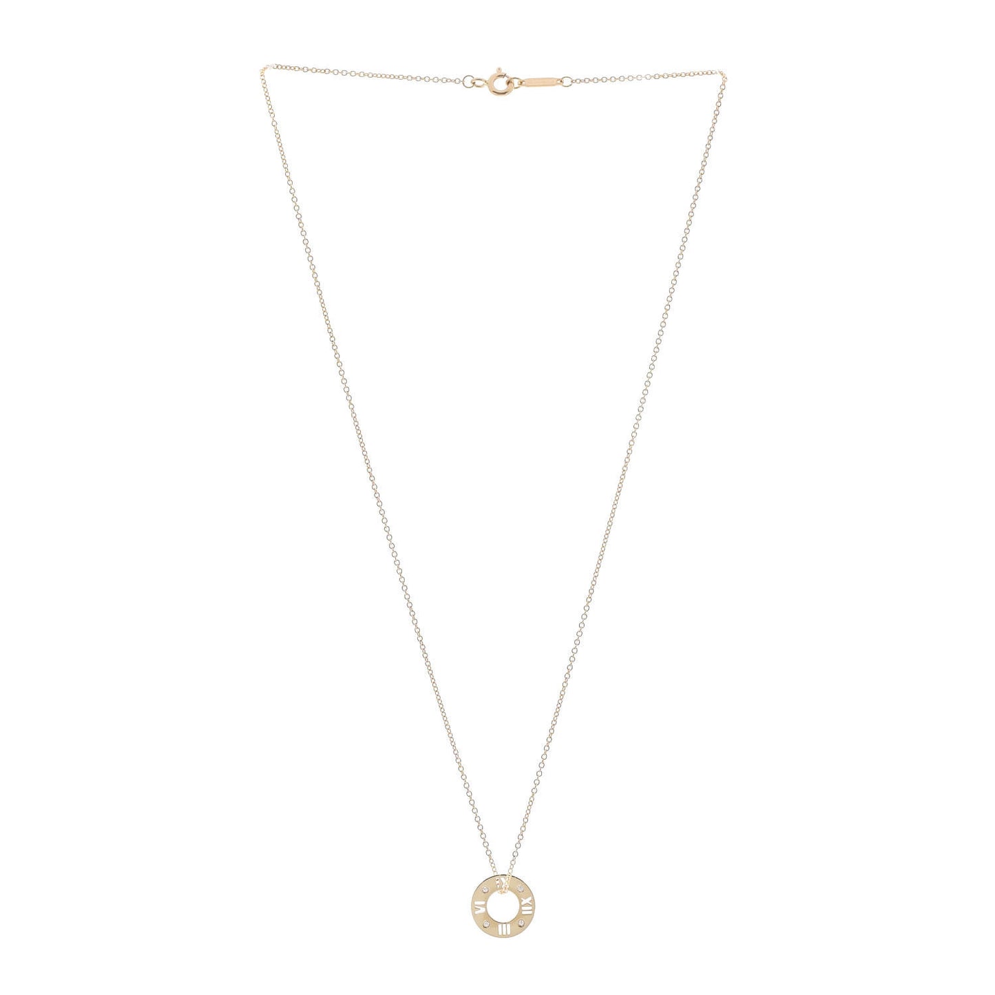 18K Yellow Gold Diamond Atlas Pierced Pendant Necklace