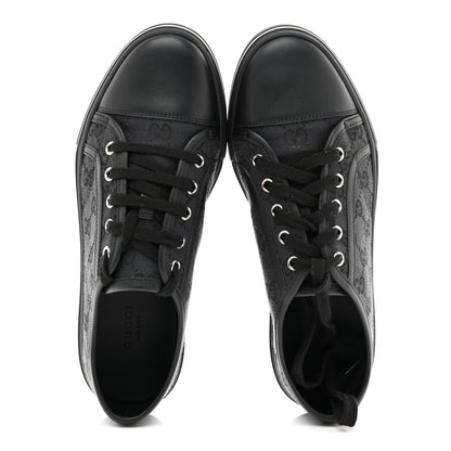 Gucci GG Monogram Calfskin Womens Low Top Sneakers 38 Piombo Black 2 of 10