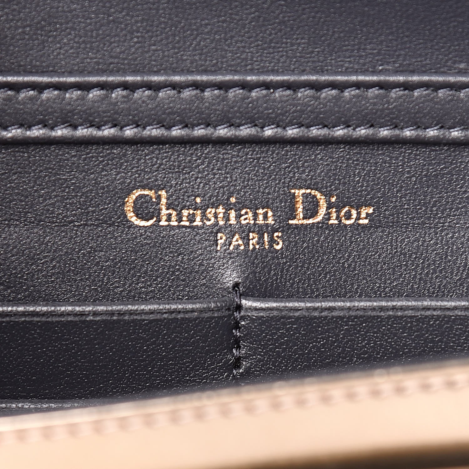 Christian Dior Metallic Patent Micro-Cannage Diorama Wallet on Chain Pouch Gold 8 of 10