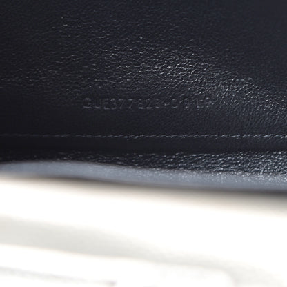 Saint Laurent Metallic Grain De Poudre Matelasse Chevron Monogram Chain Wallet Piombo 7 of 11
