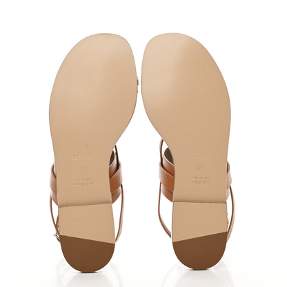 Hermes Calfskin Alba Sandals 39.5 Naturel 7 of 9
