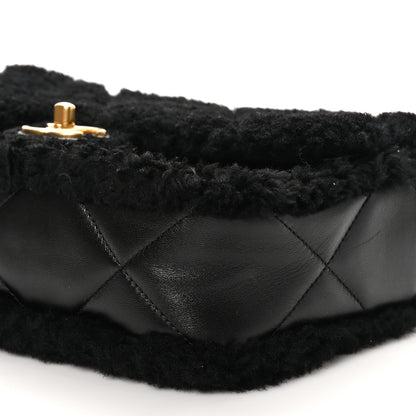 Chanel Shearling Lambskin Quilted Furry Coco Flap Black 10 of 11