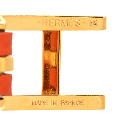Hermes Epsom Swift Behapi Double Tour Reversible Bracelet XS Orange Gold 5 of 7