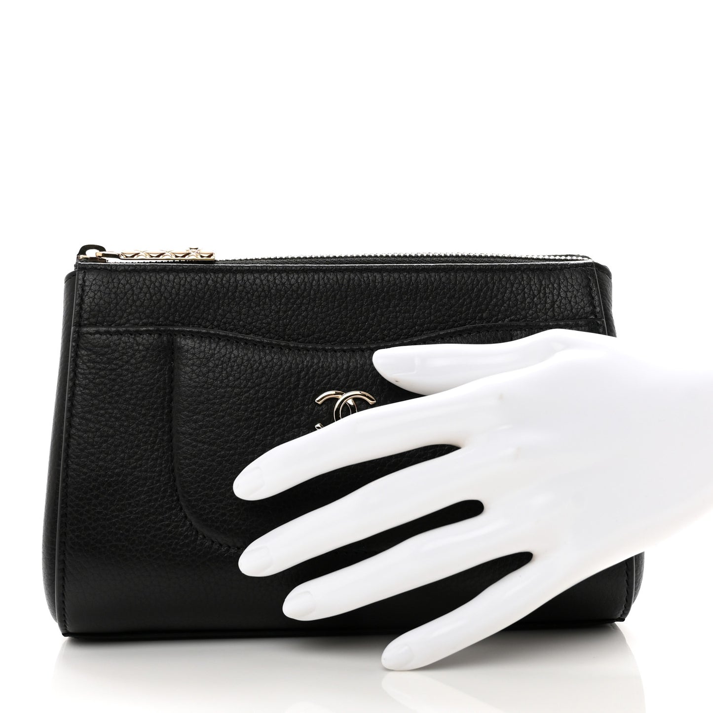 Grained Calfskin Neo Executive Cosmetic Case Black